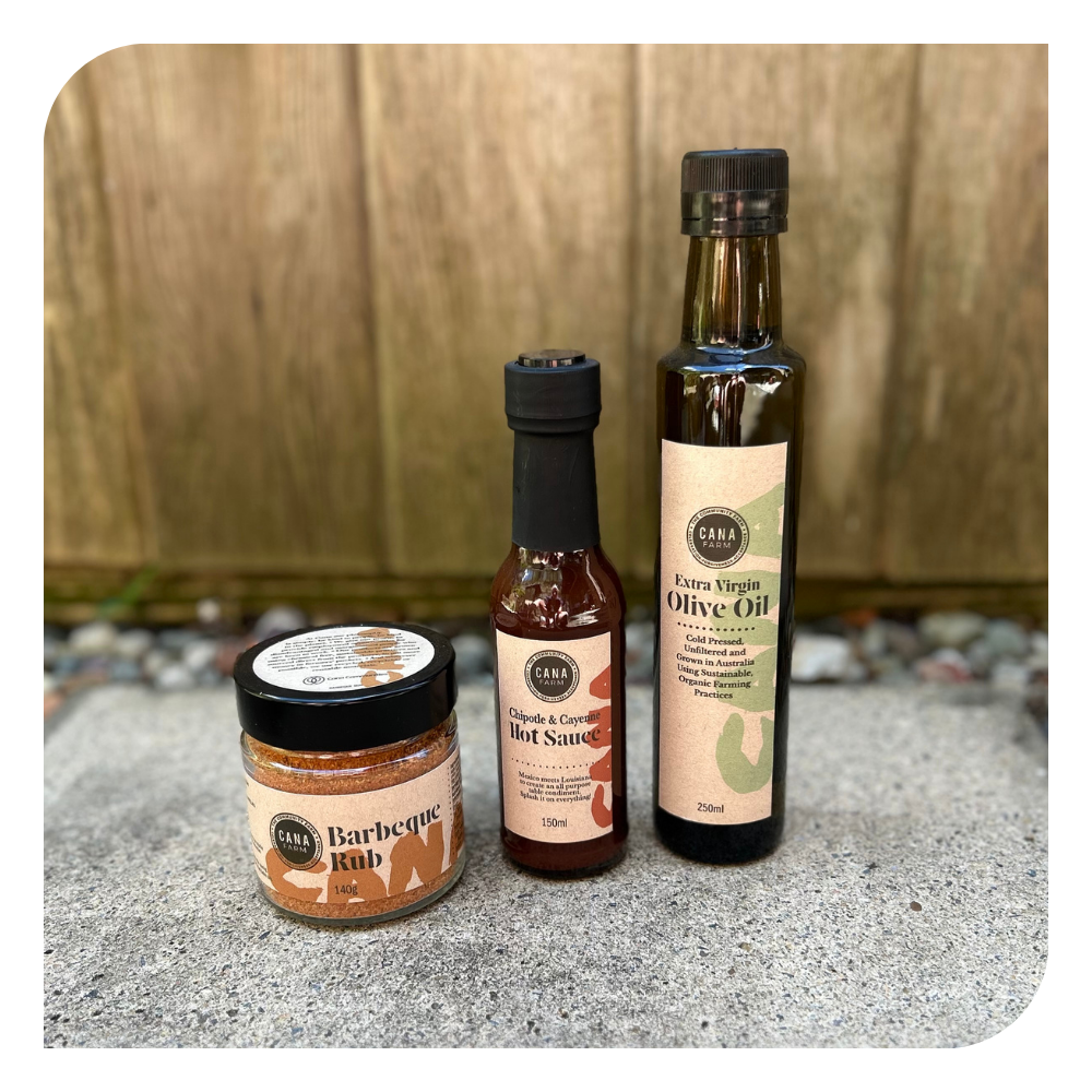BBQ Lovers Gift Set: BBQ Rub, Hot Sauce & Extra Virgin Olive Oil